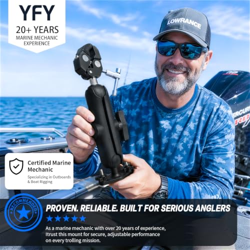 Heavy-Duty Trolling Motor Stabilizer for Crestliner SureMount - 90 Degree Variation