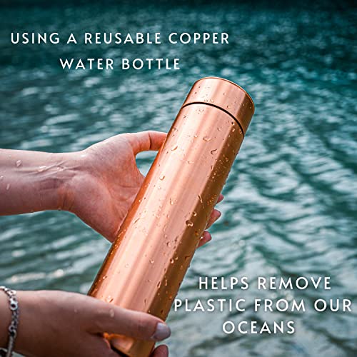 Copper Water Bottle 34oz - Vintage Modern Design for Hydration & Health