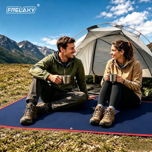 Frelaxy Tent Footprint - Dark Blue, 1 Person, Waterproof Camping Tarp 33" x 80"