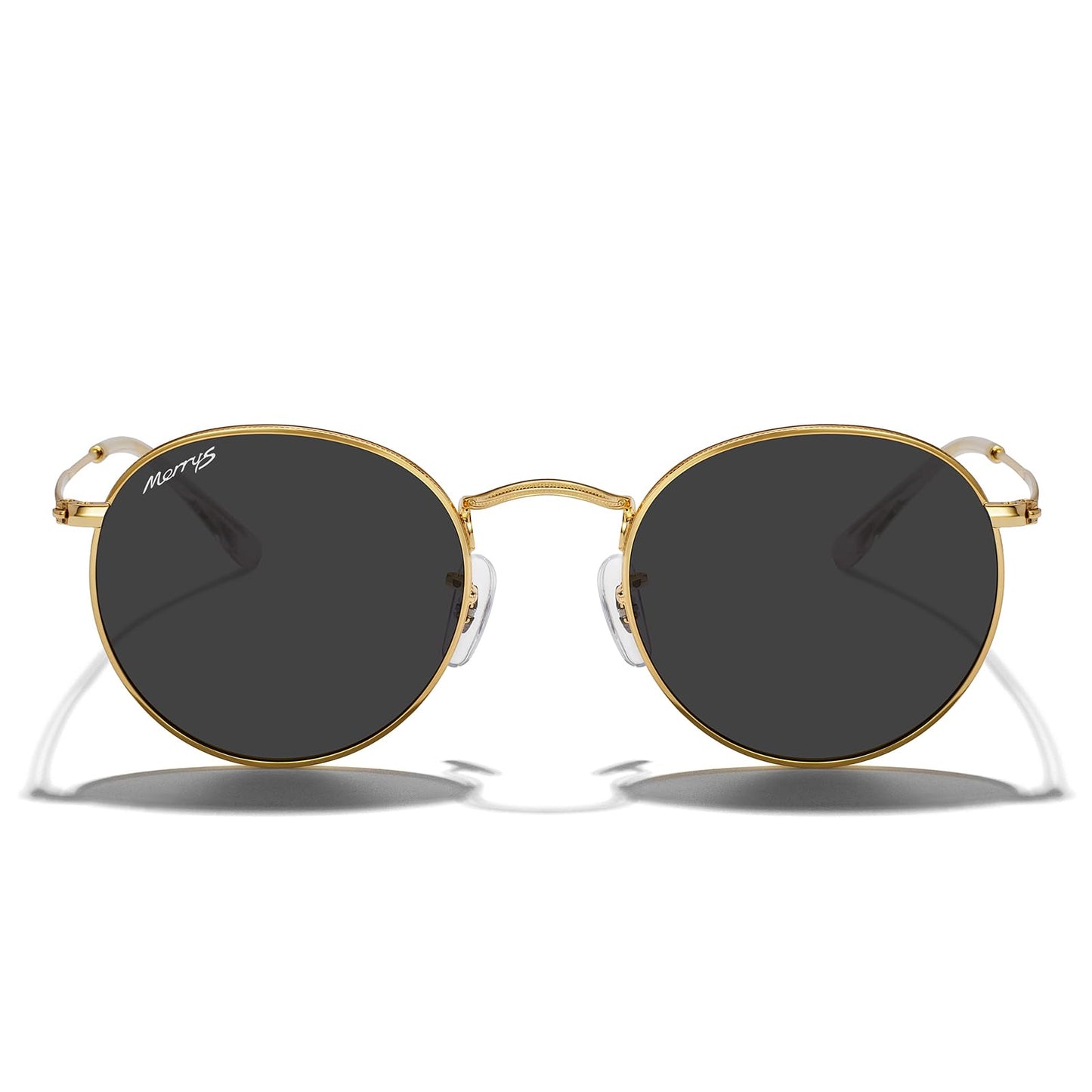 MERRY'S Trendy Round Metal Polarized Sunglasses for Women and Men Retro Classic Vintage Shades S6447