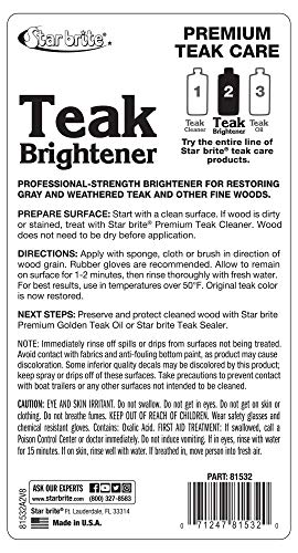 Star Brite Premium Teak Brightener 32 Ounce - Restores Natural Wood Tone & Grain