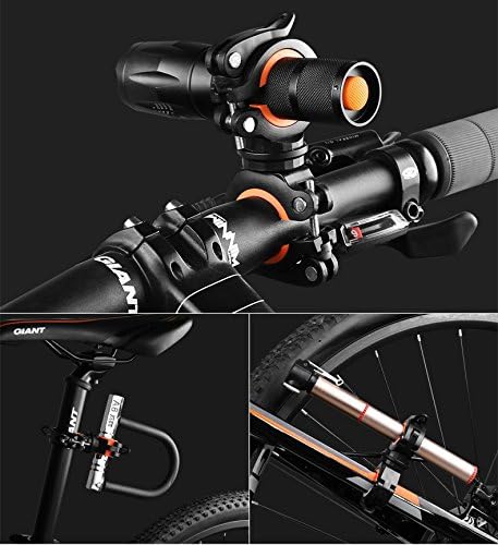 [2 Pack] Bicycle Flashlight Holder Mount, Adjustable Torch Clip for Cycling - Black