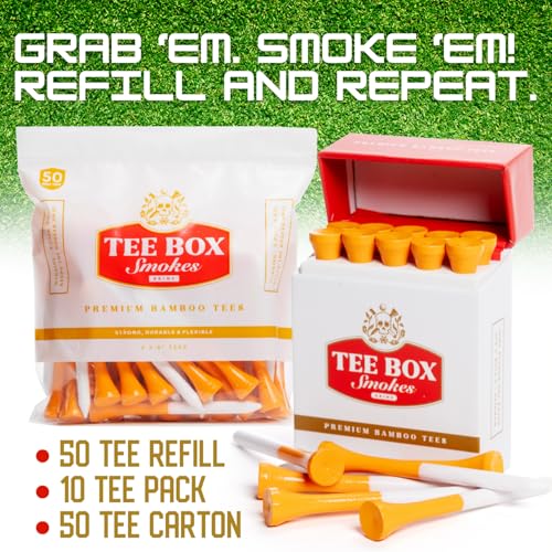 Premium Bamboo Golf Tees with Magnetic Reusable Case - 10 Pack, 2¾ Inch Eco-Friendly Golf Accessories
