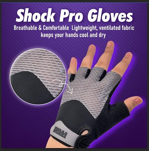 KSDD Shock Pro Weight Lifting Gloves for Men & Women – Breathable Gym Workout Gloves with Foam-Padded Grip for Weightlifting, Cycling, Riding, Climbing – Lightweight Durable Design