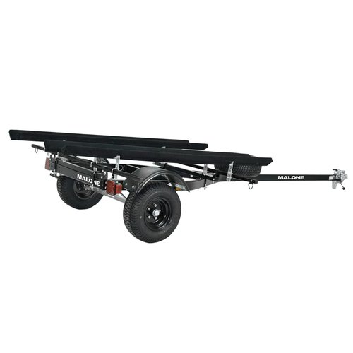Malone MPG444LB-BLK MicroSport Off-Road LowBed 2 Kayak Trailer with 2 Bunk Kayak Carriers | 20' / 800 lbs Load Capacity | 22" Crossbar to Ground Clearance | Black Powder Coat Finish