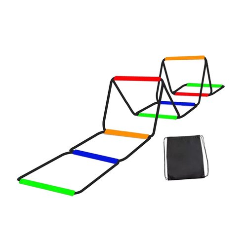 Menolana Agility Ladder Speed Ladder Foldable Workout Rugby Multifunction Home Gym Agility Training Equipment Fitness Feet Training, 8 Grids with Bag