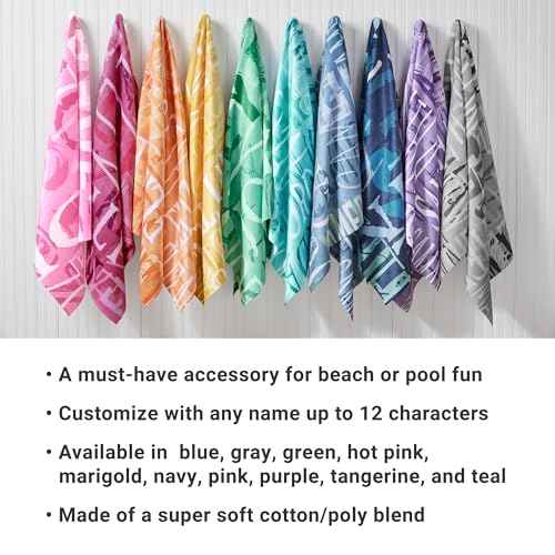 Let's Make Memories Personalized Beach Towel - Custom Cotton/Poly Blend Pool Towel - Personalize with Your Name - Standard Size - Hot Pink