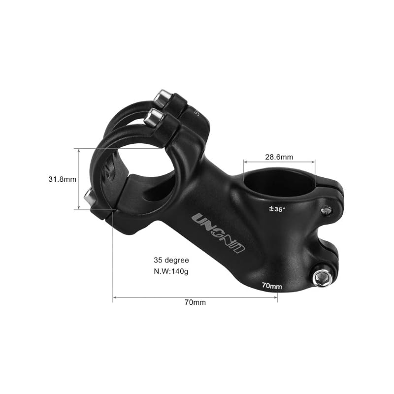 FOMTOR 31.8mm Stem 70mm 35° Handlebar Riser for 1.25" Handlebars