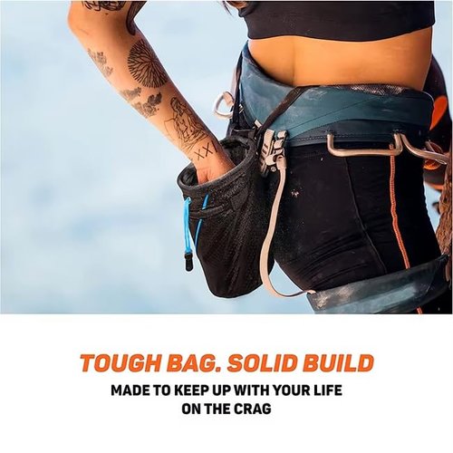 Chalk Bag for Rock Climbing - Quick-Clip Belt, Large Zippered Pockets & Brush Holder - Weight Lifting, Gym, Bouldering, Disc Golf, Wall, Rock Climbing Chalk Bag - Rock Climbing Gifts Gear Accessories