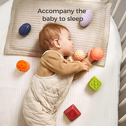 Baby Sensory Ball Set - 8 Pack Soft Textured Toys for Tactile Play & Development