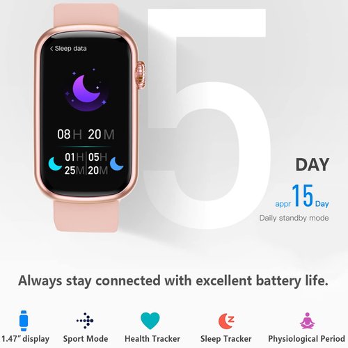 FITVII Slim Fitness Tracker with Blood Oxygen, Blood Pressure, 24/7 Heart Rate and Sleep Tracking, IP68 Waterproof Activity Trackers and Smart Watches with Step Tracker, Pedometer for Women Men