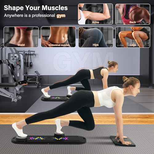 Pilates Board,Foldable Pilates Reformer Sets with Timer,Multifunctional Abdominal Pilates Board for Home Workout Equipment,Portable Ab Board Trainer Pilates Exercise Machine, Pilates Board for Women