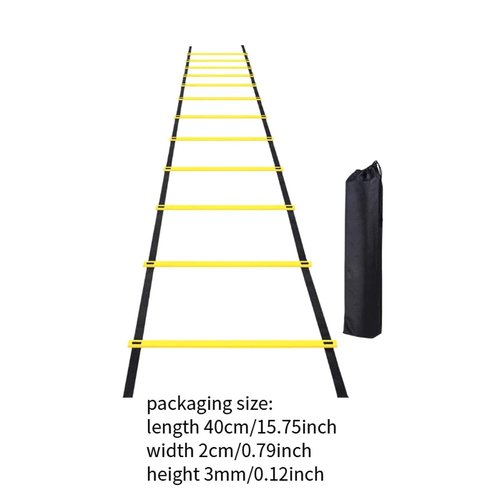 Vaveren Football Agility Ladder Speed Ladder Portable Stairs Fitness Training Jumping Hurdles with Storage Bag Outdoor Sports Folding, 6 Meters 12 Sections