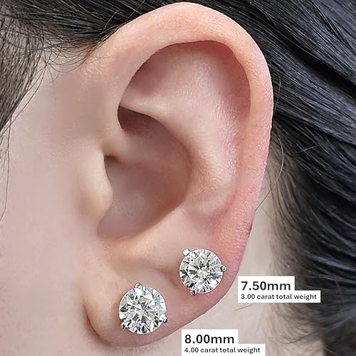 14K Gold & Sterling Silver Swarovski Zirconia Martini Earrings - 4.0 Carat Total Weight