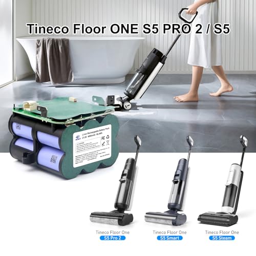 Replacement Battery for Tineco S5 PRO 2 S5 Vacuum Cleaner 21.6V 4000mAh Li-ion