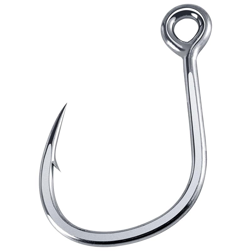 Dr.Fish 10 Pack Inline Single Hooks - Heavy Duty Welded Eyes for Hard Lures #4 (0.8")