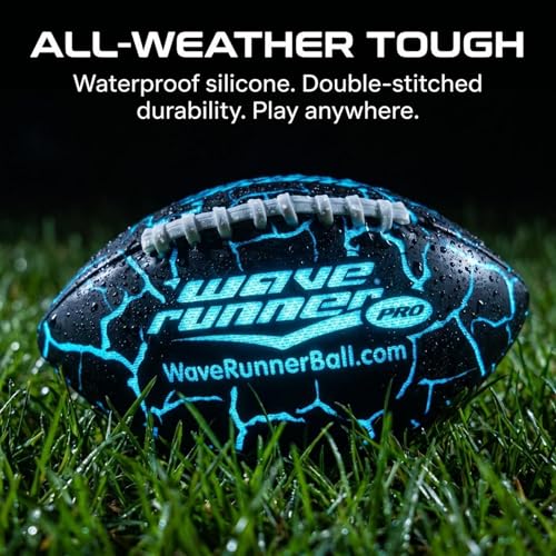 Wave Runner LED Pro Light Up Football - Random Color for Night Outdoor Play
