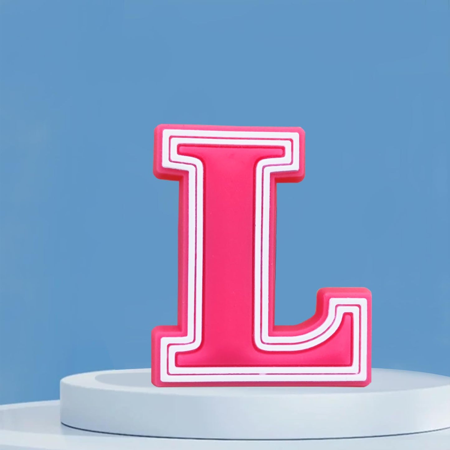 Fancharms Letter Charms Black White Pink Alphabet Accessories for Decoration Charms (Pink-L, One Size)