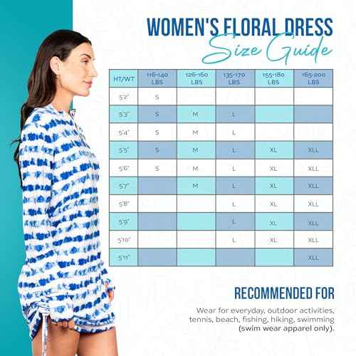 Banana Boat UPF 50+ Women's Adjustable Long Sleeve Swim Dress with UV Sun Protection Floral Design | Breathable Sun Dress