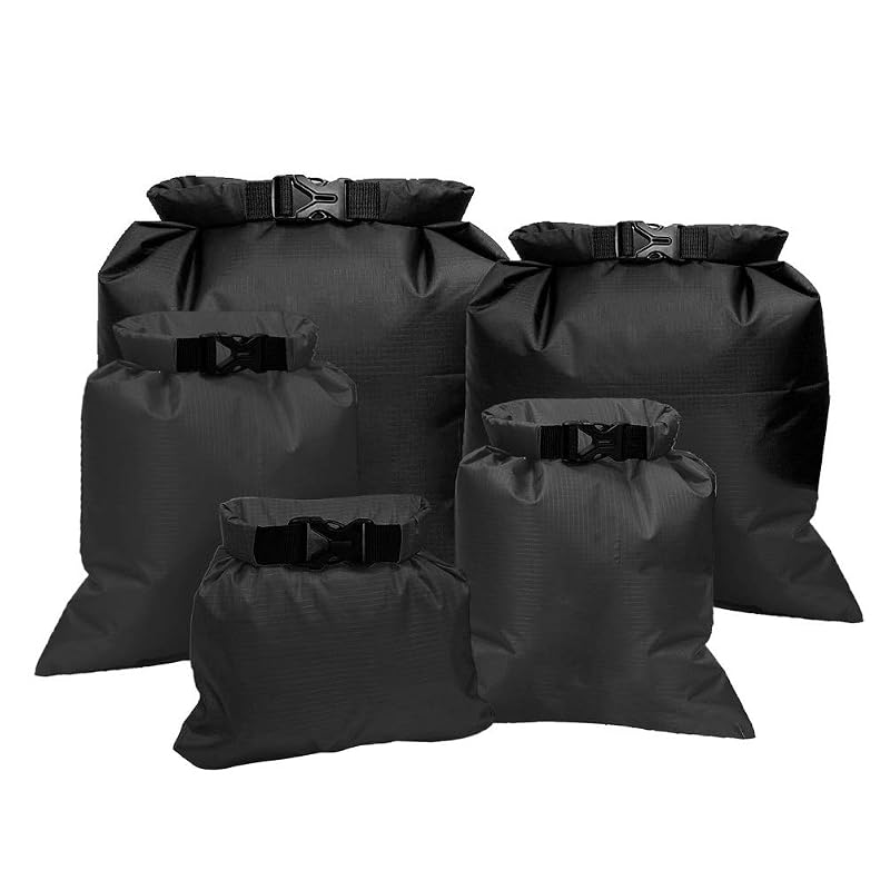 Pimoys Dry Bag - Black, 1.5L to 6L Waterproof Portable Storage