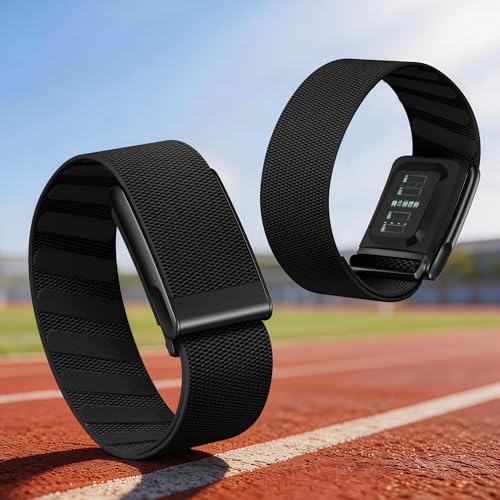 Getino Nylon Bicep Band for Whoop 5.0 - Breathable Sport Strap Black/Black