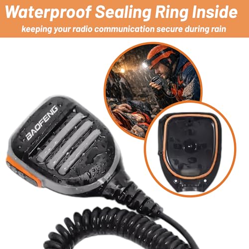 Heavy Duty Speaker Microphone for Two-Way Radio - Waterproof, Loud Clear Audio