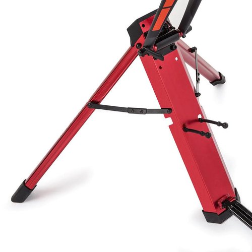 FEEDBACK SPORTS | Omnium Over-Drive Light Weight Portable Bike Trainer with Travel Bag | Adjustable Wheelbase and Fork Mount | Road, Gravel, Mountain Bike Compatible | Red