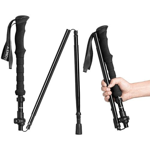 Foldable Pointer Safety Stick | Hiking Stick with Nylon Bag for Men and Women with Professional Multitool Comfortable Grip