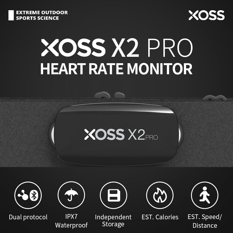 XOSS X2 Pro Chest Strap Heart Rate Monitor with Bluetooth 4.0, IP67 Waterproof