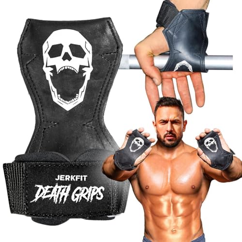 Medium JerkFit Death Grips Lifting Straps - Car Tire Grade Rubber Wrist Support for Deadlifts & Pull-Ups