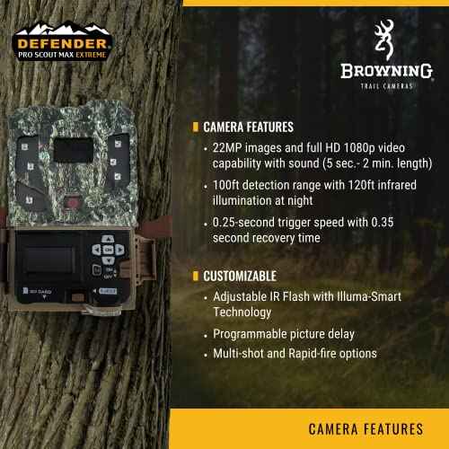Browning Trail Cameras - Defender Pro Scout Max Wireless Cellular Game Camera - BTC-PSM - Wildlife Motion-Activated Camera, Works on Both Verizon and AT&T Networks