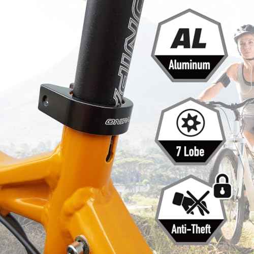 ONIPAX Anti-Theft Bicycle Seat Post Clamp Aluminum Alloy 31.8MM/34.9MM Black