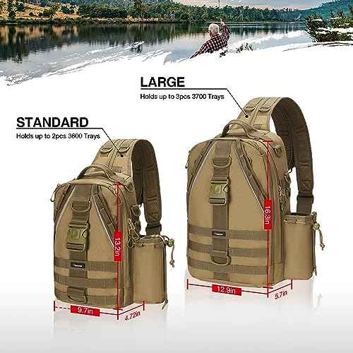 Piscifun Fishing Backpack with Rod Holder, Lightweight Sling Bag Storge Gear and Equipment
