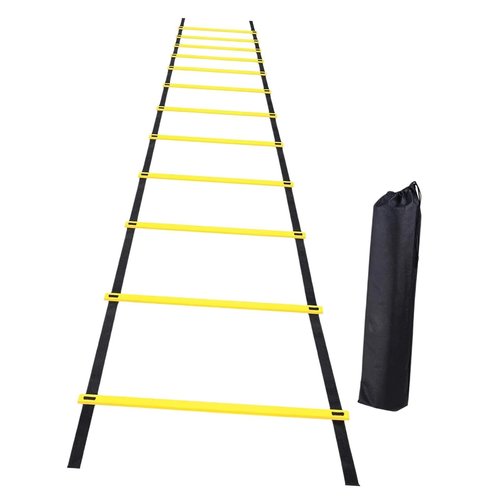 Vaveren Football Agility Ladder Speed Ladder Portable Stairs Fitness Training Jumping Hurdles with Storage Bag Outdoor Sports Folding, 6 Meters 12 Sections