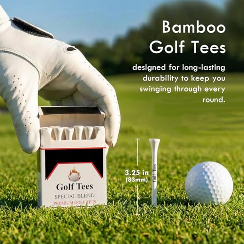 24PCS Vintage-Style Bamboo Golf Tees - 3.25 Inch Professional Golf Accessories