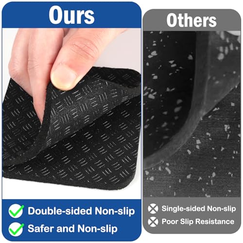 6 Pack 4x4x0.2 Inch Non-Slip Treadmill Mat Pads for Floor Protection