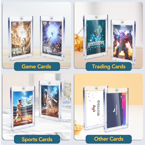 ZENOWICK 100ct Magnetic Card Holders - 35pt One Touch Acrylic Display Cases