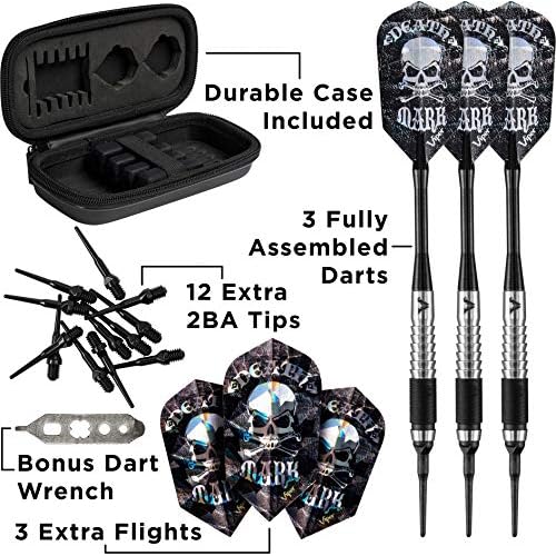 Viper Desperado 80% Tungsten Soft Tip Darts with Storage/Travel Case: Death Mark, 18 Grams