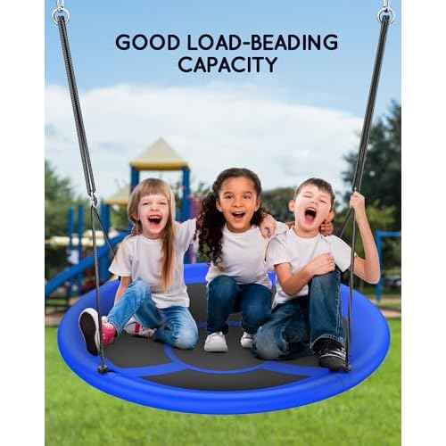 43" Saucer Tree Swing for Kids Adult, 700lbs Weight Capacity, Waterproof Flying Saucer Swing with Adjustable Hanging Straps, Swing Seats for Backyard Outdoor Indoor Playground, Blue