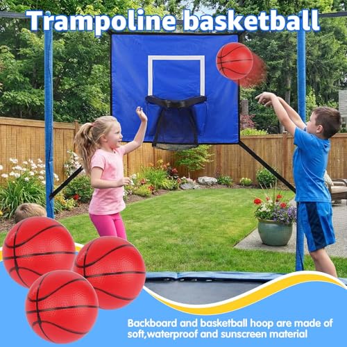 3-in-1 Trampoline Accessories Kit with Water Sprinkler, LED Lights & Basketball Hoop