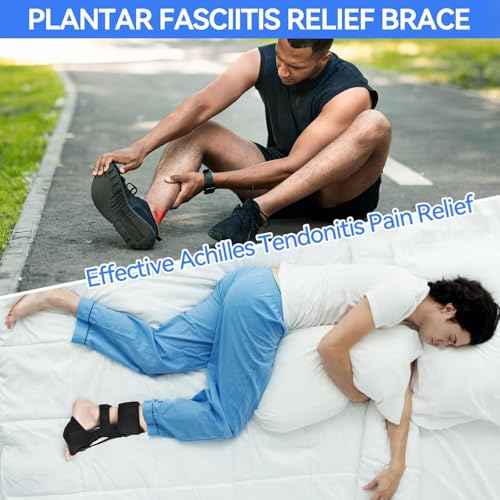 Plantar Fasciitis Night Splint for Women & Men - Universal Size 3 Adjustable Straps Achilles Tendonitis Brace, Heel Spur Pain Foot Splint, Plantar Fasciitis Relief for Sleeping, Black