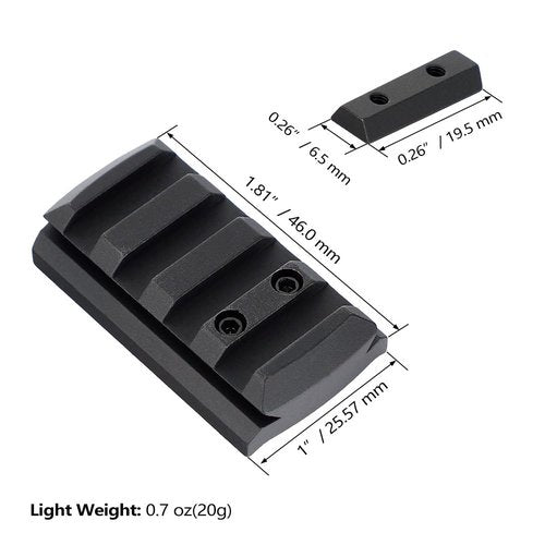 Red Dot Sight Mount Plate Picatinny Rail for Install Pistol G-Lock 17 19 22 23 26 27 34 Rail fit for Bushnell Trophy TRS-25 OTW Red Dot Sight Handgun Scopes