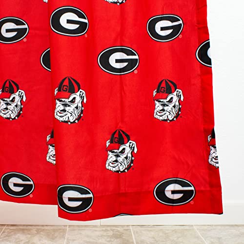 Georgia Bulldogs Shower Curtain Cover - Bright and Colorful 70 x 72 Inches with Buttonholes