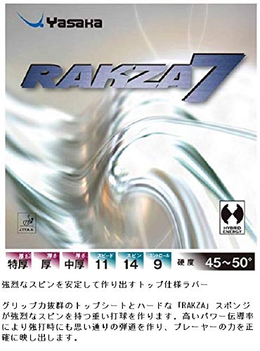 Yasaka Rakza 7 Red Table Tennis Rubber - Max Spin & Speed