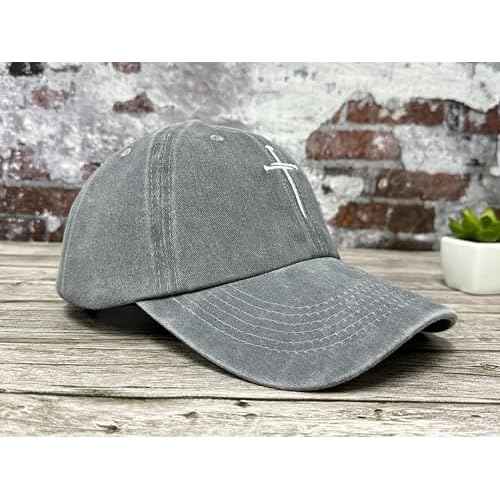 Hepandy Embroidered Three Nails Cross Baseball Hats for Women & Men