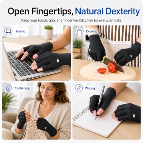 INZILOTEX Medium Arthritis Compression Gloves 20-32mmHg Pain Relief