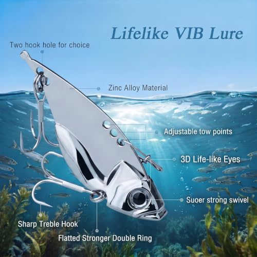 Silver Metal Fishing Spoon Blade Baits - 5 Pack for Freshwater & Saltwater