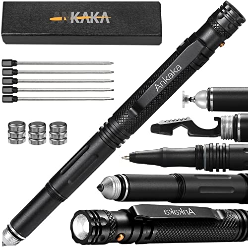 7-in-1 Tactical Pen with Self-Defense Tip Flashlight & Multi-Tool, Durable Write & Emergency Tool