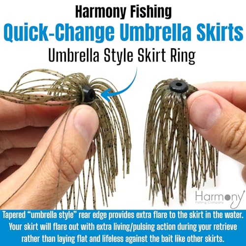 Quick Change Fishing Umbrella Skirts White/Chartreuse Pack of 10