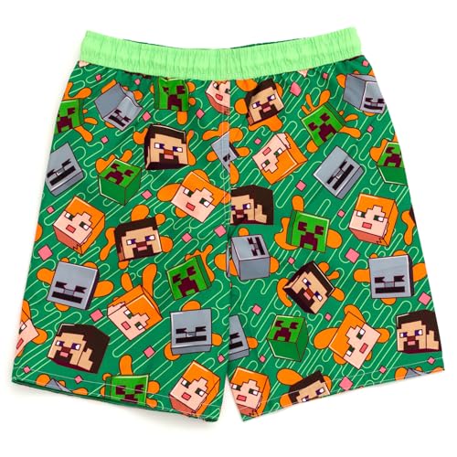 Minecraft UPF 50+ Swim Trunks Bathing Suit Toddler to Big Kid Sizes (4T - 18-20)